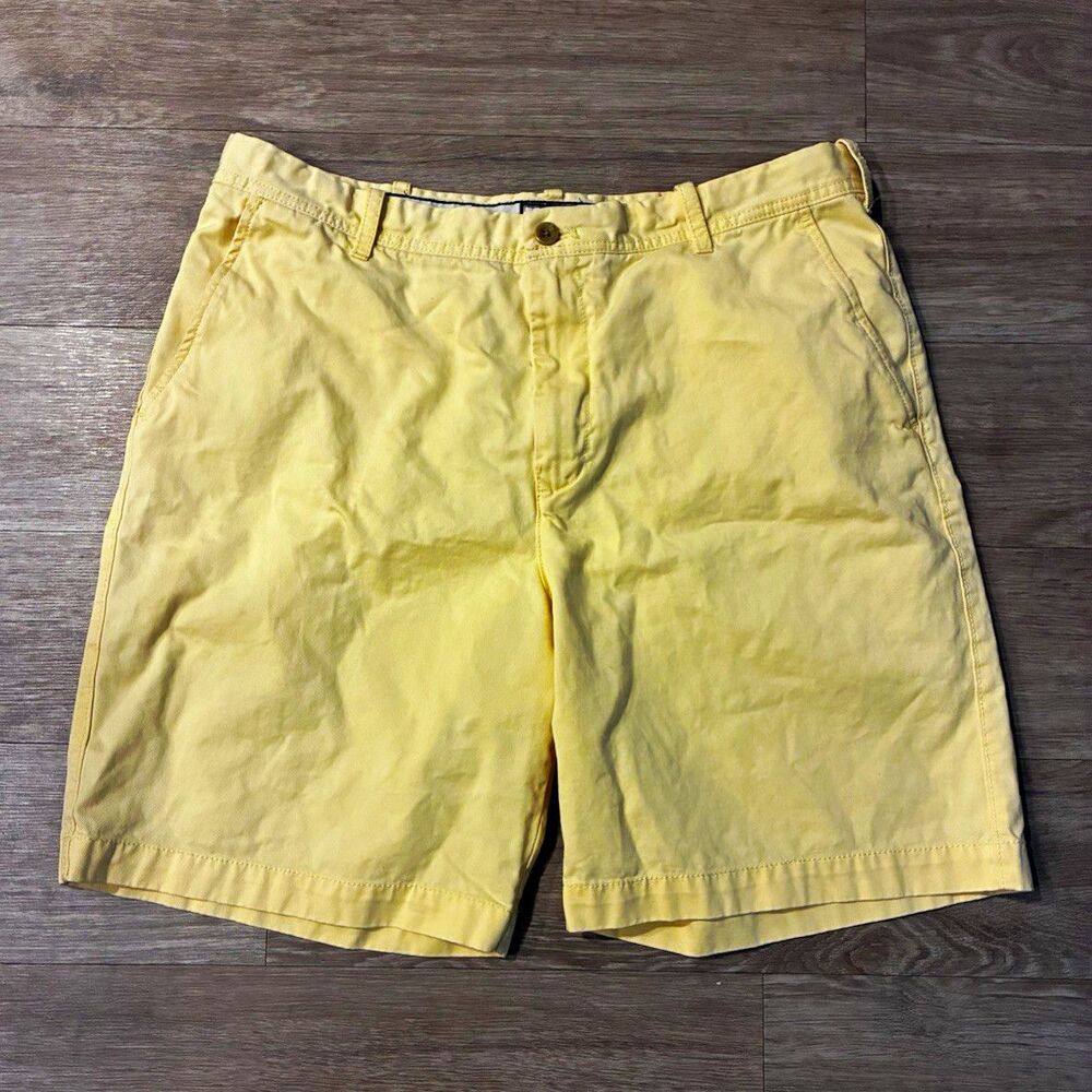IZOD Men's Yellow 100% Cotton Chino Shorts Flat Front Size 38 0121